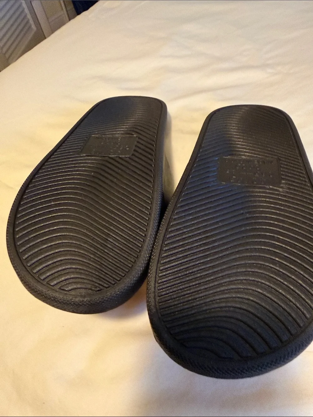 Stepprs Adult Black and Orange Massage Slide Sandals